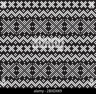 Christmas Fair Isle Seamless Pattern Background - Christmas fair isle pattern background for fashion textiles, knitwear and graphics Stock Vector