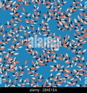 Seamless pattern of tree branches with small green leaves intertwined in an ornament on a dark background. Bright, juicy summer background. Stock Vector