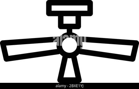 Ceiling fan icon, outline style Stock Vector