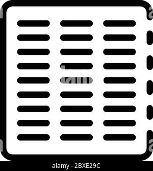 Metal vent cover icon, outline style Stock Vector