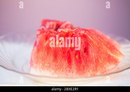 sliced ripe and juicy water melon Stock Photo