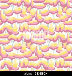 Seamless pattern of multicolored trees, similar to colored candies, crown of layers, computer game trees. Stock Vector