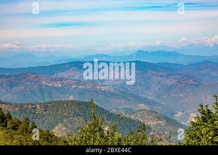 Mountain and valleys at Hill Station of Shimla,Himachal Pradesh,India