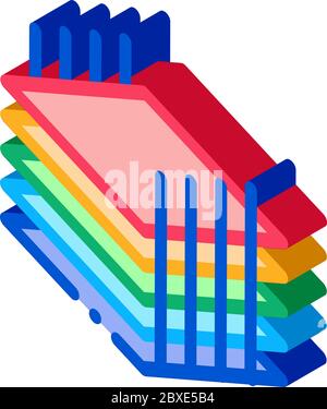 building sheets for home isometric icon vector illustration Stock Vector