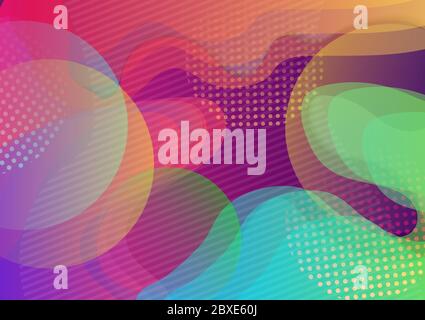 Multicolored, dark Colorful geometric background. Fluid shapes composition Stock Vector