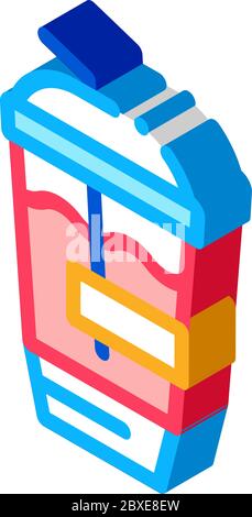 milk shake isometric icon vector illustration Stock Vector