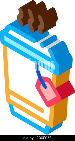 hot tea isometric icon vector illustration Stock Vector
