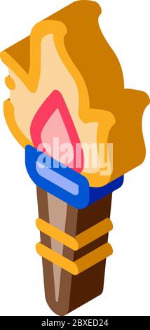 fire torch isometric icon vector illustration Stock Vector Image & Art ...