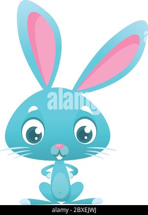 Cartoon bunny rabbit. Easter character. Vector illustration of forest animal Stock Vector