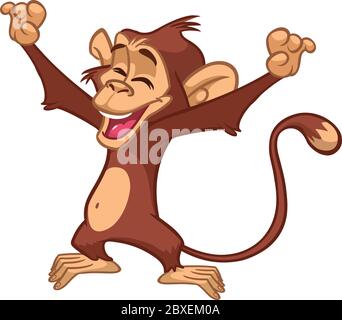 Funny Monkey Singing Vector Illustration Stock Vector