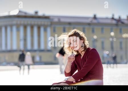 Russia, Saint Petersburg, may 23, 2020: people in Russia went for a walk around the city Stock Photo