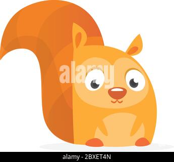 Cartoon squirrel on white background. Vector illustration Stock Vector