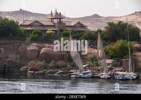 View of Aswan museum located in Elphantine Island on the Nile, forming part of the city of Aswan in Egypt Stock Photo