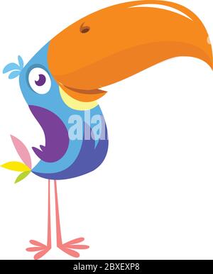 Funny toucan bird cartoon. Vector illustration. Stock Vector