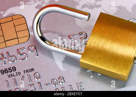 Protection of your credit and banking details Stock Photo
