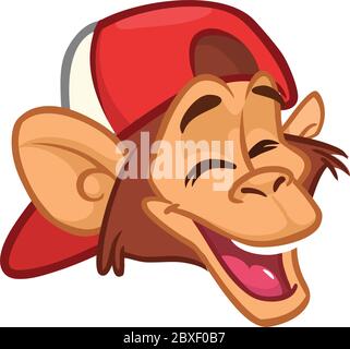 Cartoon monkey. Vector happy chimpanzee Illustration Stock Vector