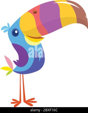 Funny toucan bird cartoon. Vector illustration. Stock Vector