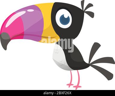 Happy cartoon toucan. Vector illustration Stock Vector