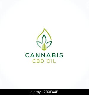 hemp oil and healthy cannabis medicine cbd logo Stock Vector
