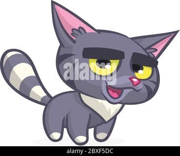 Cartoon witch black cat illustration. Vector isolated. Halloween design Stock Vector