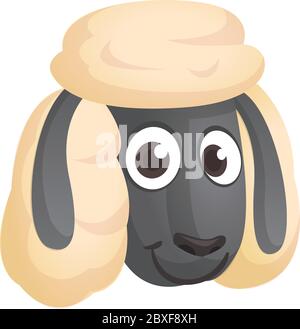 Cartoon sheep character. Vector icon of a cute sheep or lamb. Illustration isolated on white Stock Vector