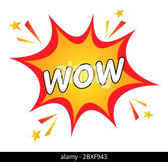 Wow Expression in Pop Art Comic Style. Stock Vector