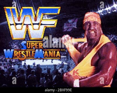 WWF Super WrestleMania Wrestle Mania - SNES Super Nintendo  - Editorial use only Stock Photo