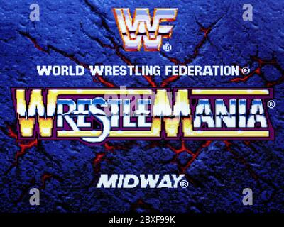 WWF WrestleMania Wrestle Mania - SNES Super Nintendo  - Editorial use only Stock Photo