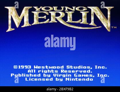 Young Merlin - SNES Super Nintendo  - Editorial use only Stock Photo