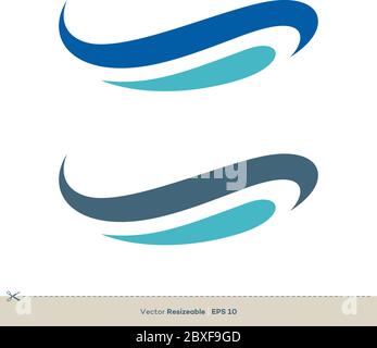 Waves Swoosh Vector Logo Template Illustration Design. Vector EPS 10. Stock Vector