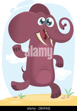 Cartoon funny elephant dancing excited. Vector illustration isolated Stock  Vector Image & Art - Alamy