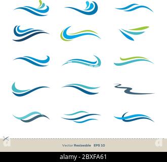 Waves Swoosh Vector Logo Template Illustration Design. Vector EPS 10. Stock Vector