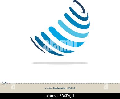 Blue Globe Vector Logo Template Illustration Design. Vector EPS 10. Stock Vector