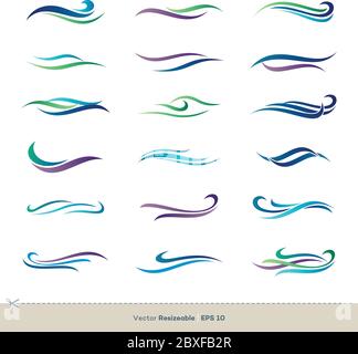 Waves Swoosh Vector Logo Template Illustration Design. Vector EPS 10. Stock Vector