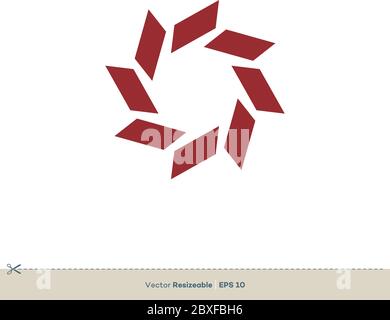 Red Star Flower Vector Logo Template Illustration Design. Vector EPS 10. Stock Vector