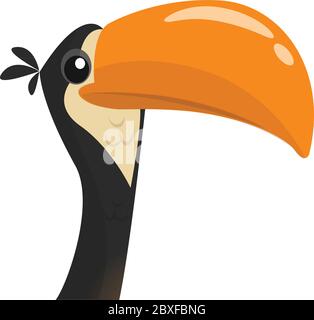 Funny toucan cartoon. Vector bird illustration Stock Vector