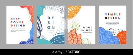 Set bundle of Abstract Cover Designs for Annual Report, Brochures, Flyers, Presentations, Leaflet, Magazine. Cover template design vector with creativ Stock Vector