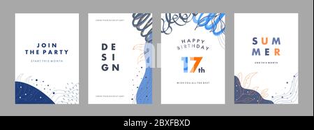 Set of abstract creative artistic templates. Universal cover Designs for Annual Report, Brochures, Flyers, Presentations, Leaflet, Magazine. Stock Vector
