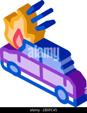 car ignition isometric icon vector illustration Stock Vector