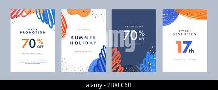Set of abstract creative artistic templates. Universal cover Designs for Annual Report, Brochures, Flyers, Presentations, Leaflet, Magazine. Stock Vector
