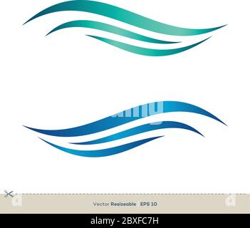 Set of Colorful Waves Swoosh Vector Logo Template Illustration Design. Vector EPS 10. Stock Vector