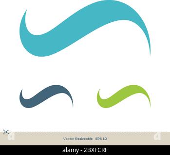 Set of Colorful Waves Swoosh Vector Logo Template Illustration Design. Vector EPS 10. Stock Vector