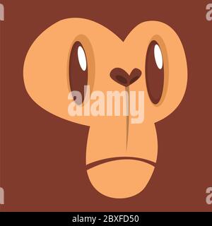 Cartoon monkey face avatar. Vector illustration of smiling monkey avatar character Stock Vector