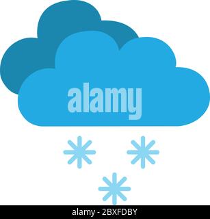 Cloud snow falls icon weather flat vector illustration isolated on white background eps 10 Stock Vector