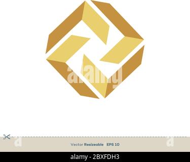 Gold Star Diamond Vector Logo Template Illustration Design. Vector EPS 10. Stock Vector