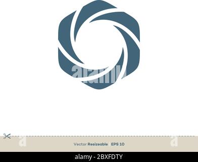 Shutter Lens Vector Logo Template Illustration Design. Vector EPS 10. Stock Vector