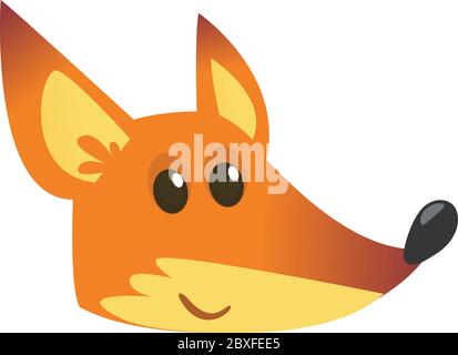 Cartoon fox icon. Vector illustration of a fox head. Great for sticker or emblem. Isolated on white Stock Vector
