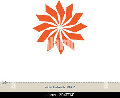 Orange Star Flower Vector Logo Template Illustration Design. Vector EPS 10. Stock Vector