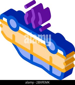 inverted car isometric icon vector illustration Stock Vector
