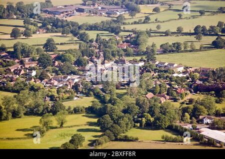 Aerial view of the Surrey village of Charlwood near Gatwick Airport. Stock Photo